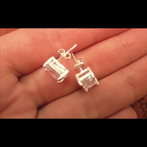 925 Rectangle Earrings - Picture 4 of 5